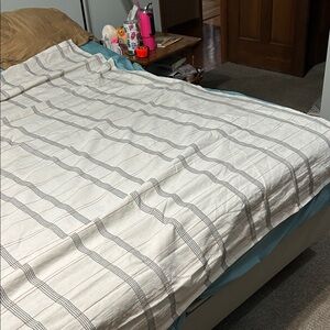 Striped Cream and Gray curtains 72X72